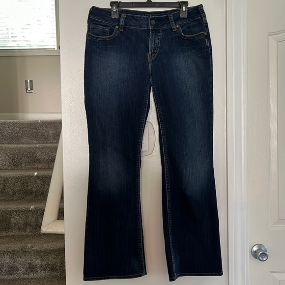 Silver Jeans Women's Boot Cut Jeans - Dark Blue 33 Waist 33 Inseam - Picture 1 of 8